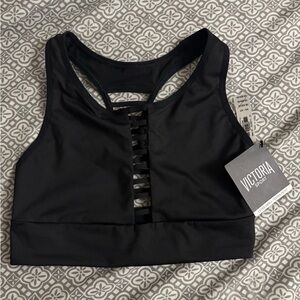Victoria's Secret Sleek Black Sports Bra with Ladder Straps